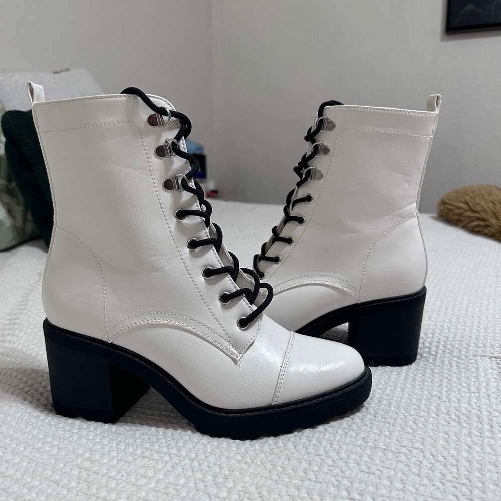 JustFab Heeled Combat Boots